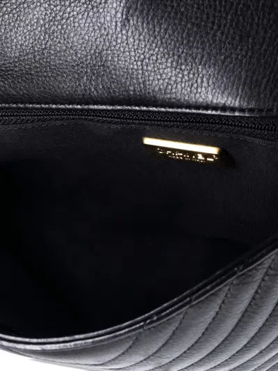 Pre-owned Chanel Rock The Corner Flap Bag Chevron Leather Medium Shoulder Bag In Black