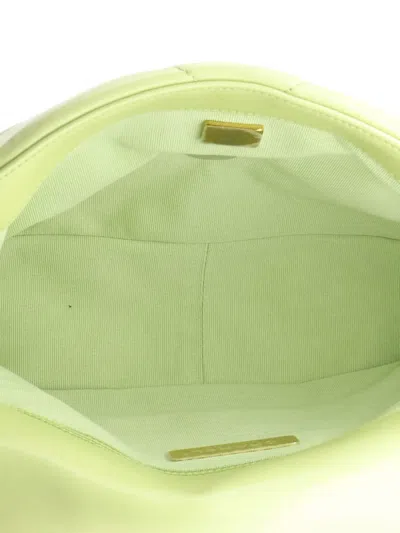 Pre-owned Chanel 19 Flap Bag Quilted Leather Medium Crossbody Bag In Green