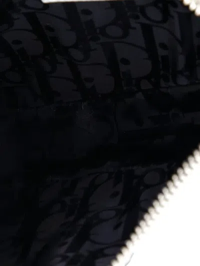 Pre-owned Dior Daniel Arsham Saddle Printed Leather Crossbody Bag In White