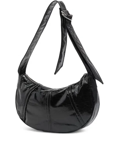 Bimba Y Lola Patent-finish Shoulder Bag In Black
