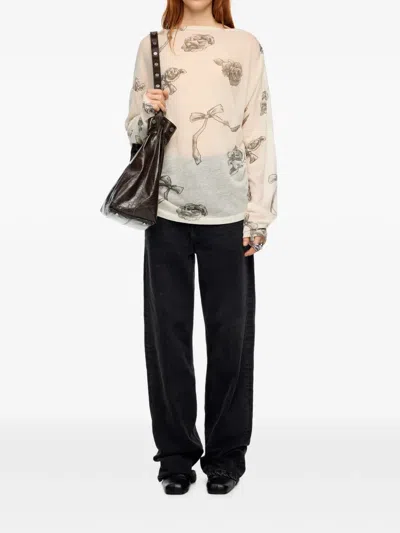 Bimba Y Lola Graphic-print Top In White