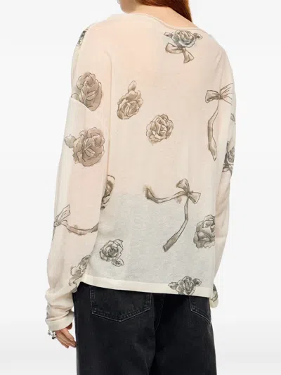 Bimba Y Lola Graphic-print Top In White