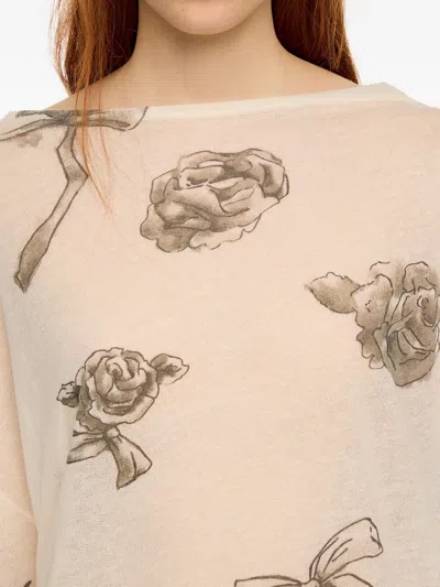 Bimba Y Lola Graphic-print Top In White