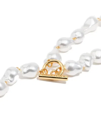 Bimba Y Lola Rose Glass Necklace In White
