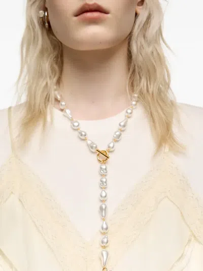 Bimba Y Lola Rose Glass Necklace In White