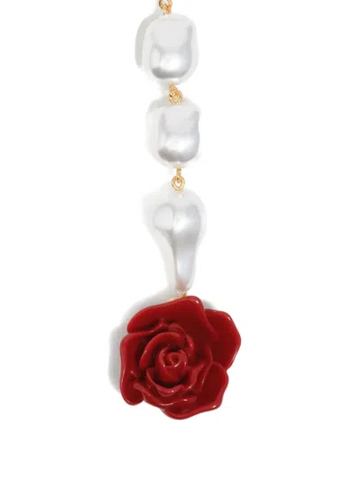 Bimba Y Lola Rose Glass Necklace In White