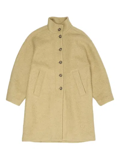 Bimba Y Lola Bouclé Buttoned Coat In Neutral