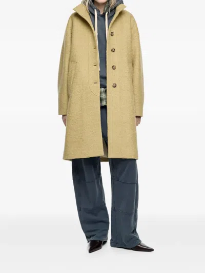 Bimba Y Lola Bouclé Buttoned Coat In Neutral