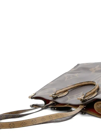 Pre-owned Louis Vuitton Onthego Reverse Monogram Giant Gm Tote Bag In Brown