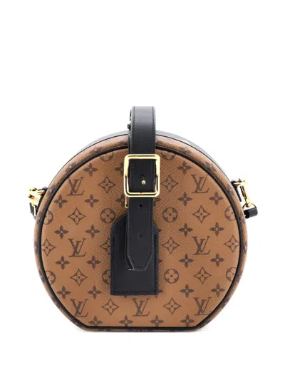 Pre-owned Louis Vuitton Petite Boite Chapeau Bag Reverse Monogram Canvas Shoulder Bag In Brown