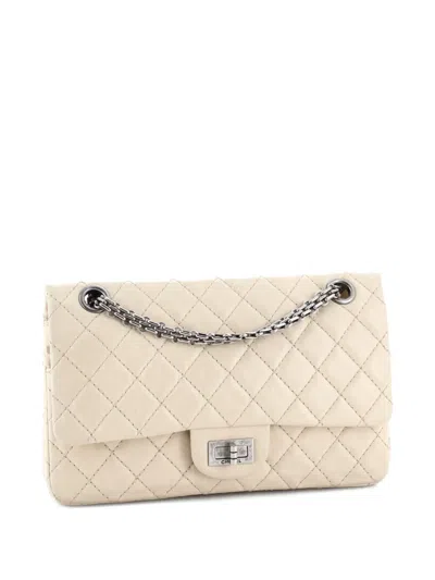 Pre-owned Chanel Reissue 2.55 Flap Bag Quilted Aged Calfskin 225 Shoulder Bag In Neutral