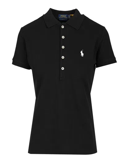 Ralph Lauren Slim Fit Polo Shirt In Black