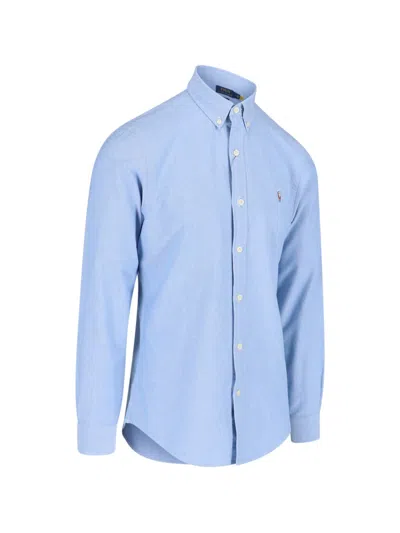 Ralph Lauren Oxford Logo Shirt In Blue