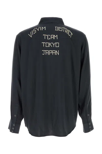 Visvim Slate Rayon Shirt In Black