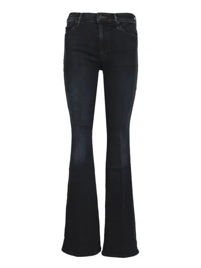 Mother Midnight Blue Stretch Denim The Weekender Jeans In Black