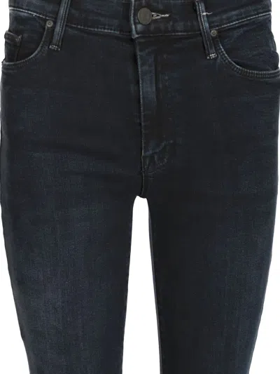 Mother Midnight Blue Stretch Denim The Weekender Jeans In Black