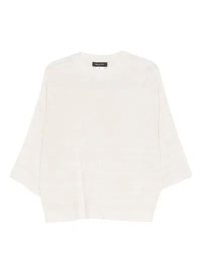 Fabiana Filippi Cozy Knit Sweater Featuring Dropped Shoulders In White