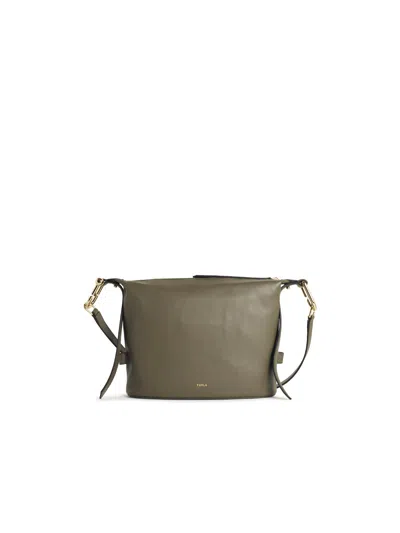 Furla Nuvola M Sage Leather Bag In Green