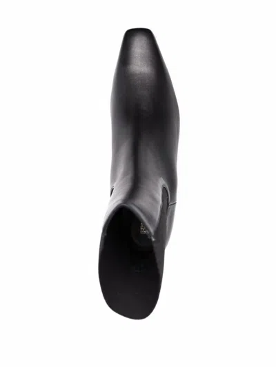 Totême Toteme Leather Mid Heel Boots In Black