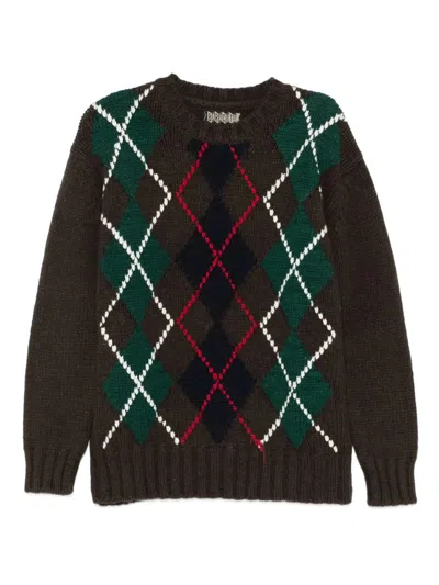 Baracuta Crewneck Argyle Clothing In Brown