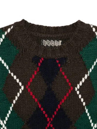 Baracuta Crewneck Argyle Clothing In Brown