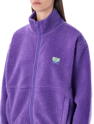 American Vintage Hoktown High-neck Fleece Jacket In Purple