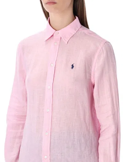 Polo Ralph Lauren Pink Linen Classic-fit Shirt In Pink