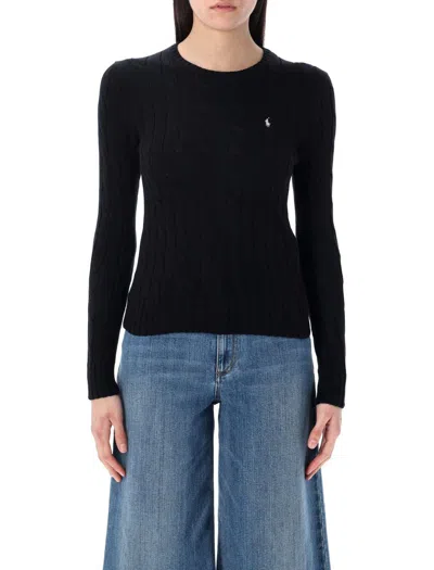 Polo Ralph Lauren Touch Julianna Cable-knit Sweater In Black