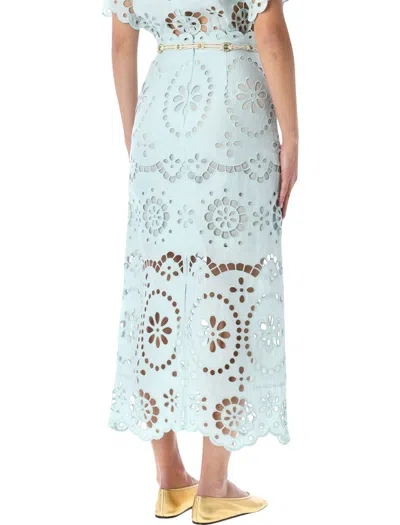 Zimmermann Midi Skirt Sangallo In Green