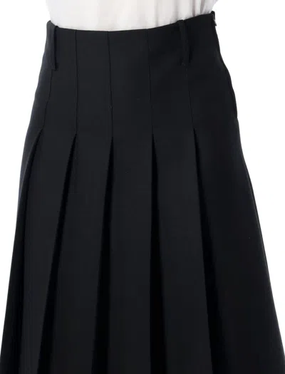 Apc High Waist Pleated Midi Skirt In Black
