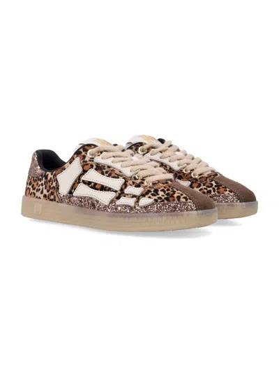 Amiri Leopard Pacific Bones Low-top Womans Sneakers In Brown