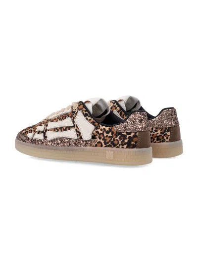 Amiri Leopard Pacific Bones Low-top Womans Sneakers In Brown