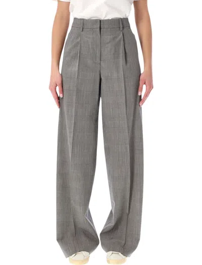 Golden Goose Grey Prince-of-wales Oversize Trousers In White