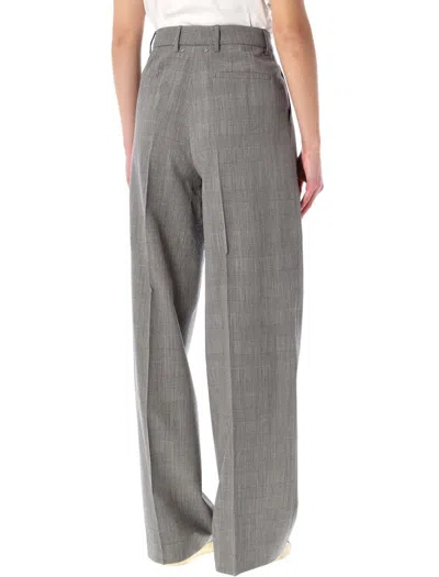 Golden Goose Grey Prince-of-wales Oversize Trousers In White
