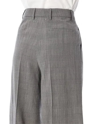 Golden Goose Grey Prince-of-wales Oversize Trousers In White