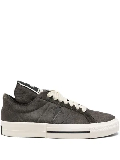 Rick Owens Drkshdw X Converse Onestar Pony Hair Sneakers In Gray