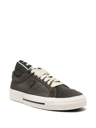 Rick Owens Drkshdw X Converse Onestar Pony Hair Sneakers In Gray
