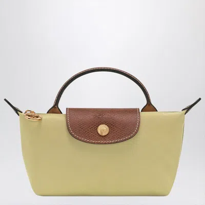 Longchamp Le Pliage Original Pistacchio-coloured Clutch Bag In Orange