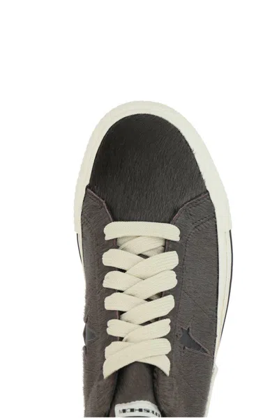 Rick Owens Drkshdw X Converse Onestar Pony Hair Sneakers In Black