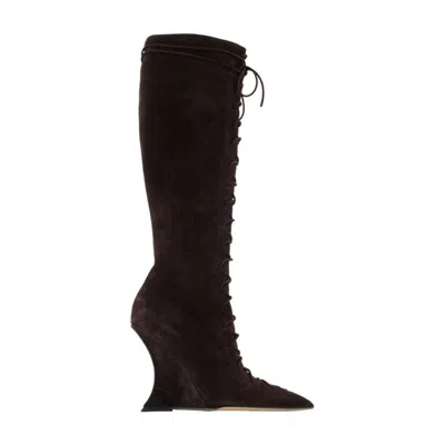 Paris Texas Nina Lace Up 105 Boots In Brown