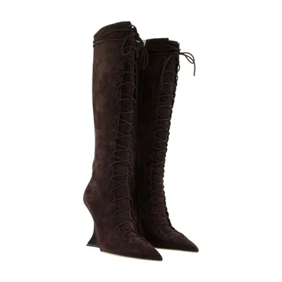 Paris Texas Nina Lace Up 105 Boots In Brown