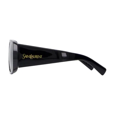 Saint Laurent Mask-frame Acetate Sunglasses In Black