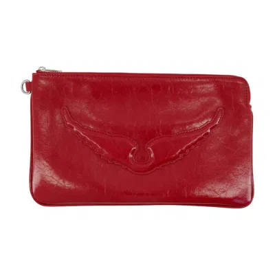 Zadig & Voltaire Angel Leather Wallet In Burgundy