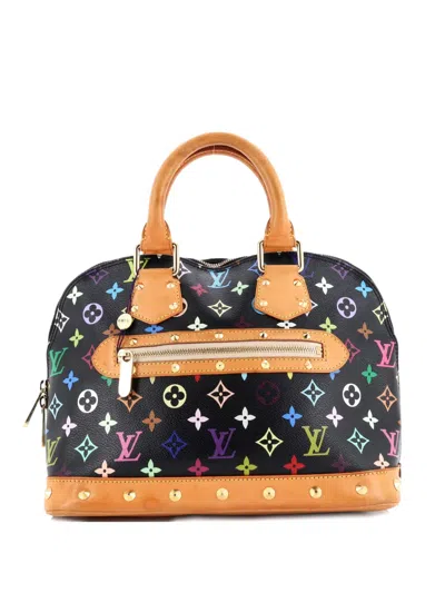 Pre-owned Louis Vuitton Alma Handbag Monogram Multicolor Pm Satchel In Black