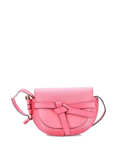 Pre-owned Loewe Gate Shoulder Bag Leather Mini Crossbody Bag In Pink