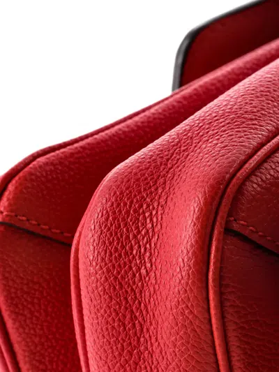 Pre-owned Louis Vuitton Pochette Metis Monogram Empreinte Leather Crossbody Bag In Red