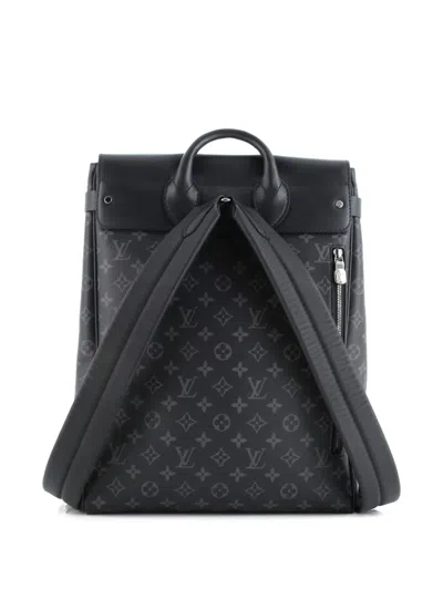 Pre-owned Louis Vuitton Steamer Monogram Eclipse Canvas Backpack In Black