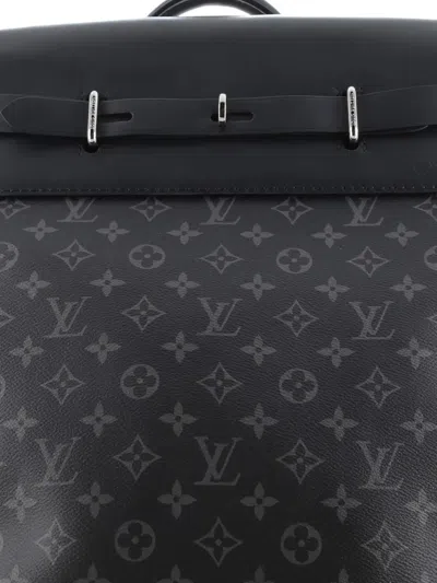 Pre-owned Louis Vuitton Steamer Monogram Eclipse Canvas Backpack In Black