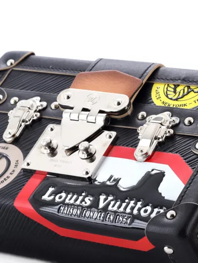 Pre-owned Louis Vuitton Petite Malle Handbag Limited Edition World Tour Epi Leather Crossbody Bag In Black