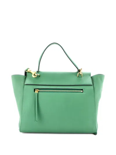 Pre-owned Celine Belt Bag Textured Leather Mini Shoulder Bag In Green